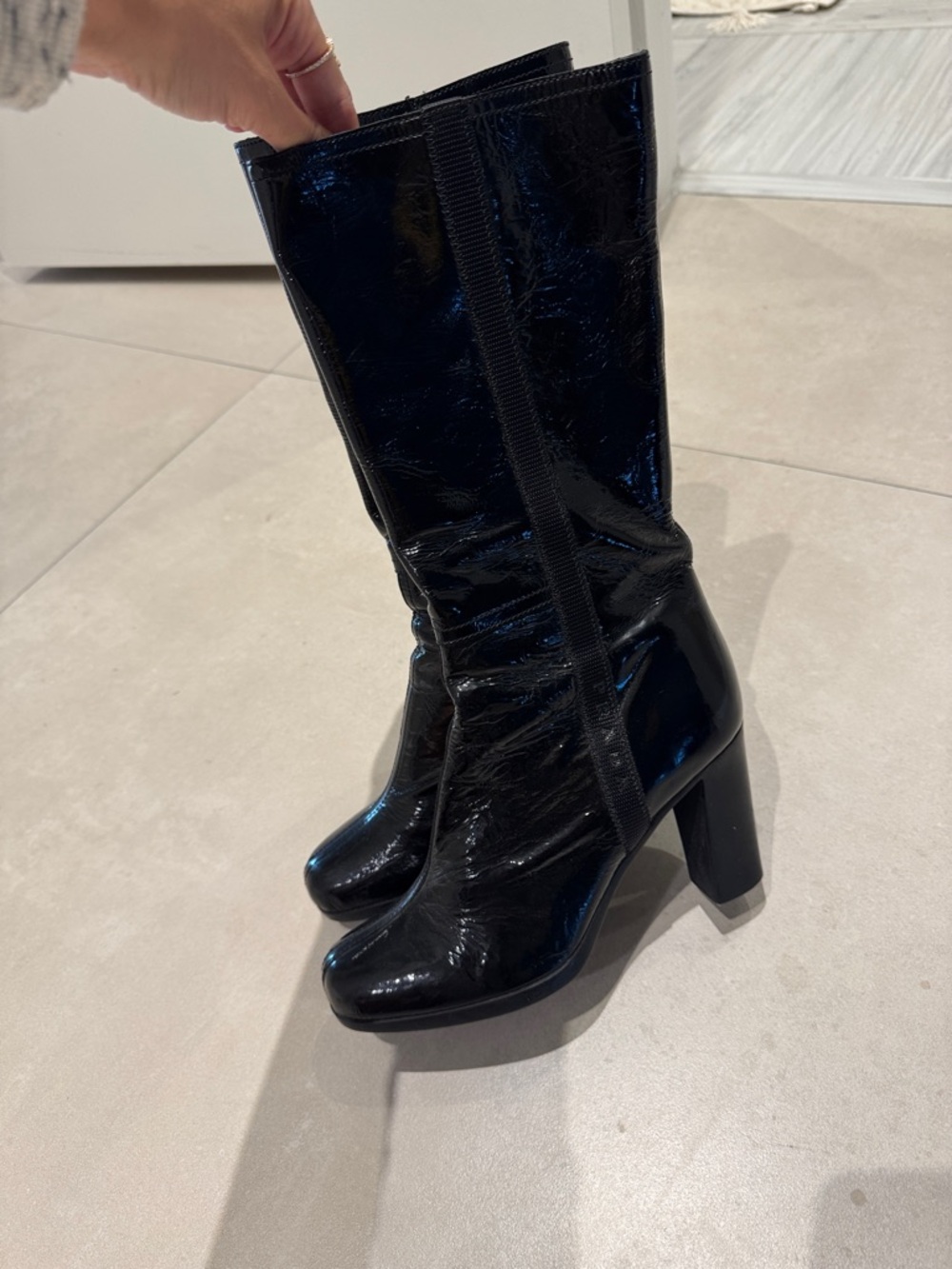 Prada Mid-Calf Block Heel Boots - Women